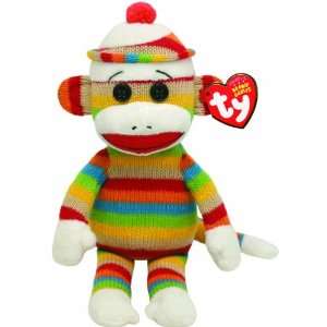  TY Beanie Baby   SOCKS the Sock Monkey (Stripes) + Free 12 