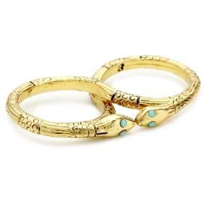 Erica Anenberg Cleopatra Turquoise Color Gold Twosome Ring, Size 5
