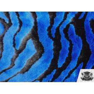  Faux / Fake Fur Zebra BLUE Fabric By the Yard Everything 