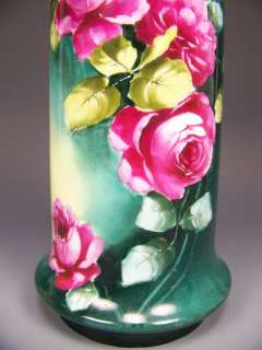 ARCYS HERMANN OHME GERMANY HAND PAINTED ROSES VASE  