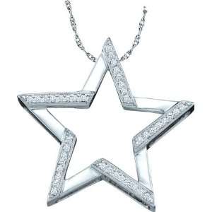 The Twinkling Star Diamond Pendant 10KWG Twinkling Star Shape with 40 