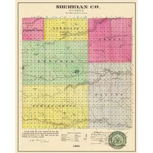  SHERIDAN COUNTY KANSAS (KS) MAP 1886