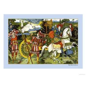 The Hind in the Wood, Leap, c.1900 Giclee Poster Print by Walter Crane 