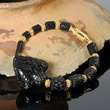 BRACELET Snake Carved Buffalo Horn Beads & 24K GOLD plated Beads on 