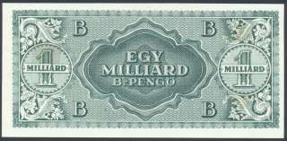 Hungary 1 Milliard B. Pengo 1946 UNC  