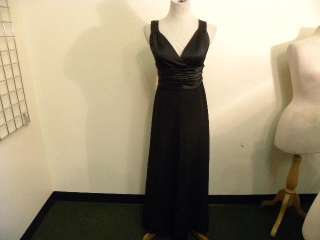 Armani black sleeveless floor length gown/dress. Silk top with v 