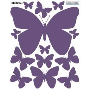  Butterfly Wall Decal Appliques  Purple Girls Wall Stickers 