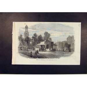  Kennington Turnpike Gate Old Print 1865 Antique