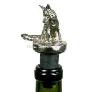  Fox Bottle Stopper   Pewter