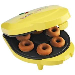  Babycakes DN 6 Mini Doughnut Maker, Yellow, 6 Donuts with 