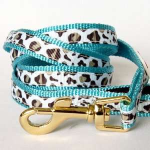  Stinky G Designer Dog Leash Leopard Chic Blue 4ft Pet 
