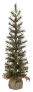 This set of 4 artificial pencil shaped pine Christmas trees make a 