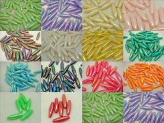   shipping Colourful Charm Long Rice Shape Artware Acrylic Beads bsf