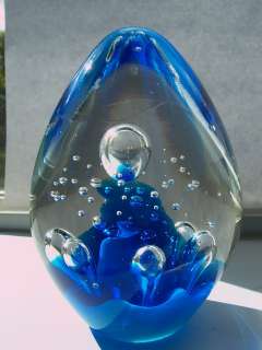 Benchmark Crystal GE Handmade Cobalt Blue Glass Egg  