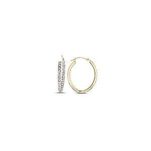 ZALES Diamond Fascination™ 14K Gold Inside Out Medium Hoop Earrings 