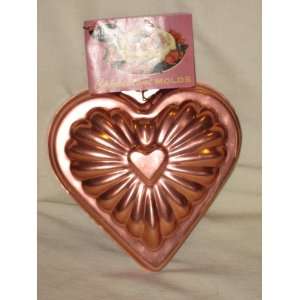   Aluminum Coppertone Heart Shaped 2 3/4 Cups   Jell O & Cake Baking Pan