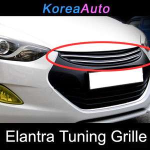   Elantra 2011 Front Hood Upper Tuning Grille Painted Silver Line grill