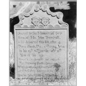    Tombstone,Trumbull children,Norwichtown,CT,1794