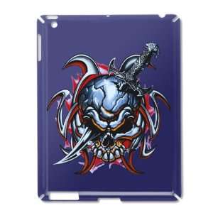  iPad 2 Case Royal Blue of Tribal Skull With Knife 