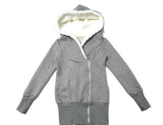 Women Warm Zip Hoodie Jacket Coat Outerwear Gray GC9 S  