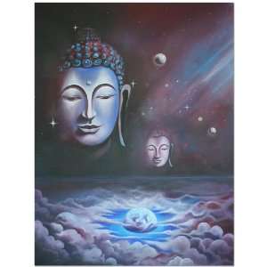  Buddha On The Sky Painting~Handmade Bali Art~New