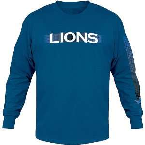   Lions Blue Bobby Layne Long Sleeve T shirt