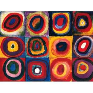 Wassily Kandinsky 47W by 36H  Color Study of Squares CANVAS Edge 