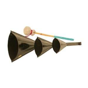  Steel Agogo with leather beater Musical Instruments