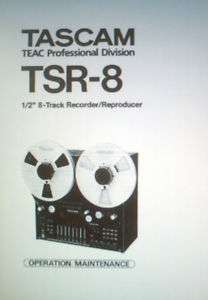 TASCAM TSR 8 RECORDER REPRODUCER SERVICE MANUAL BOUND  