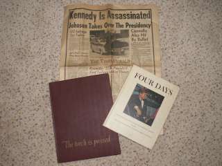 Kennedy Assassination Newspaper, + 2 Press Books 1963  