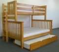 TWIN OVER FULL BUNK BEDS + TRUNDLE CAPPUCCINO bed 798304100785  