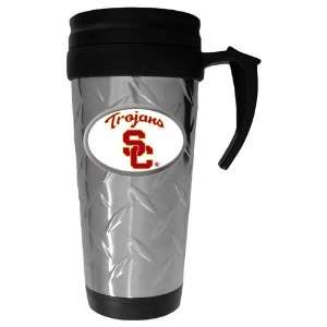 USC Trojans NCAA Team Logo Diamond Plate Travel Mug 