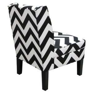  Wingback Chair Color/Pattern Zig Zag Black/White