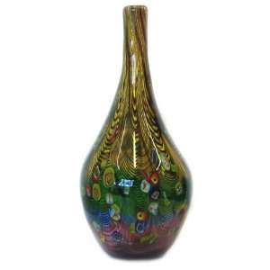  Murano Art Glass Tall Vase Long Neck Millefiori A83