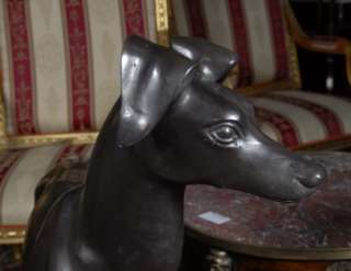 Pair Art Deco Bronze Lifesize Greyhounds Grey Hound Grayhound  