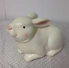 Long White Ceramic Hollow Back Easter Bunny Holiday 