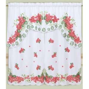  DreamHome   Khloes Berries Kitchen Curtain, White