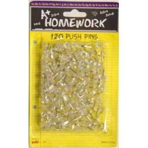  Push Pins   Clear   120 count