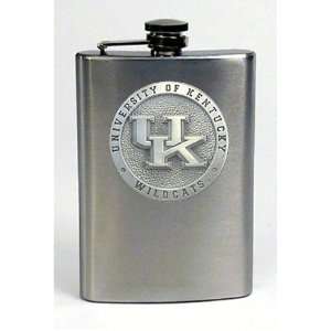  Kentucky UK Wildcats Pewter Emblem Travel   Hip Flask 