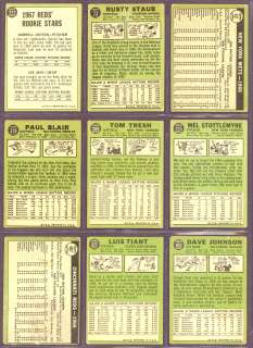 213) 1967 Topps Baseball Starter Set Lot w/ Stars (GD) *289319  