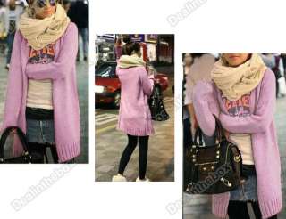 New Korea Women Trendy Knit Sweater Cardigan zip up Long knitwear Coat 