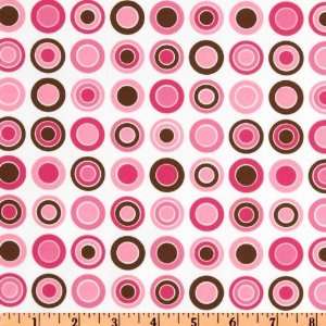  PUL Mod Dots Pink/Brown Fabric By The Yard Arts, Crafts & Sewing