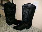 MAINE WOODS LADIES BLACK LEATHER WESTERN STYLE COWBOY BOOTS NEW 7 1/2 