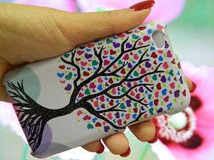   4th Gen HARD SnapOn Case Cover   White Love Tree Rainbow Hearts  