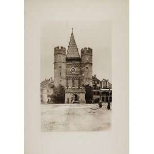  1904 Spalen Gate Tor Basel Switzerland Photogravure 