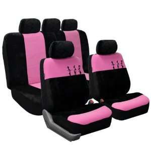  Trendy Pink Seat Covers FB054 Pink/Black 115 Automotive