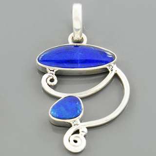 Rare Australian Blue Opal Gemstone 925 Sterling Silver Pendant Jewelry 