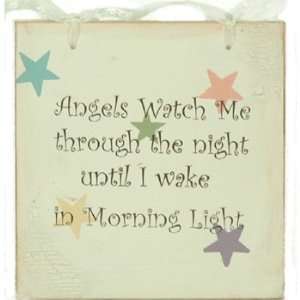  Angels Watch Me through the night Wooden Sign Kitchen 