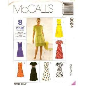  McCalls Sewing Pattern 8624 Misses Dress   8 Styles 