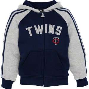   Twins Navy Adidas 3 Stripe Full Zip Youth Hoodie